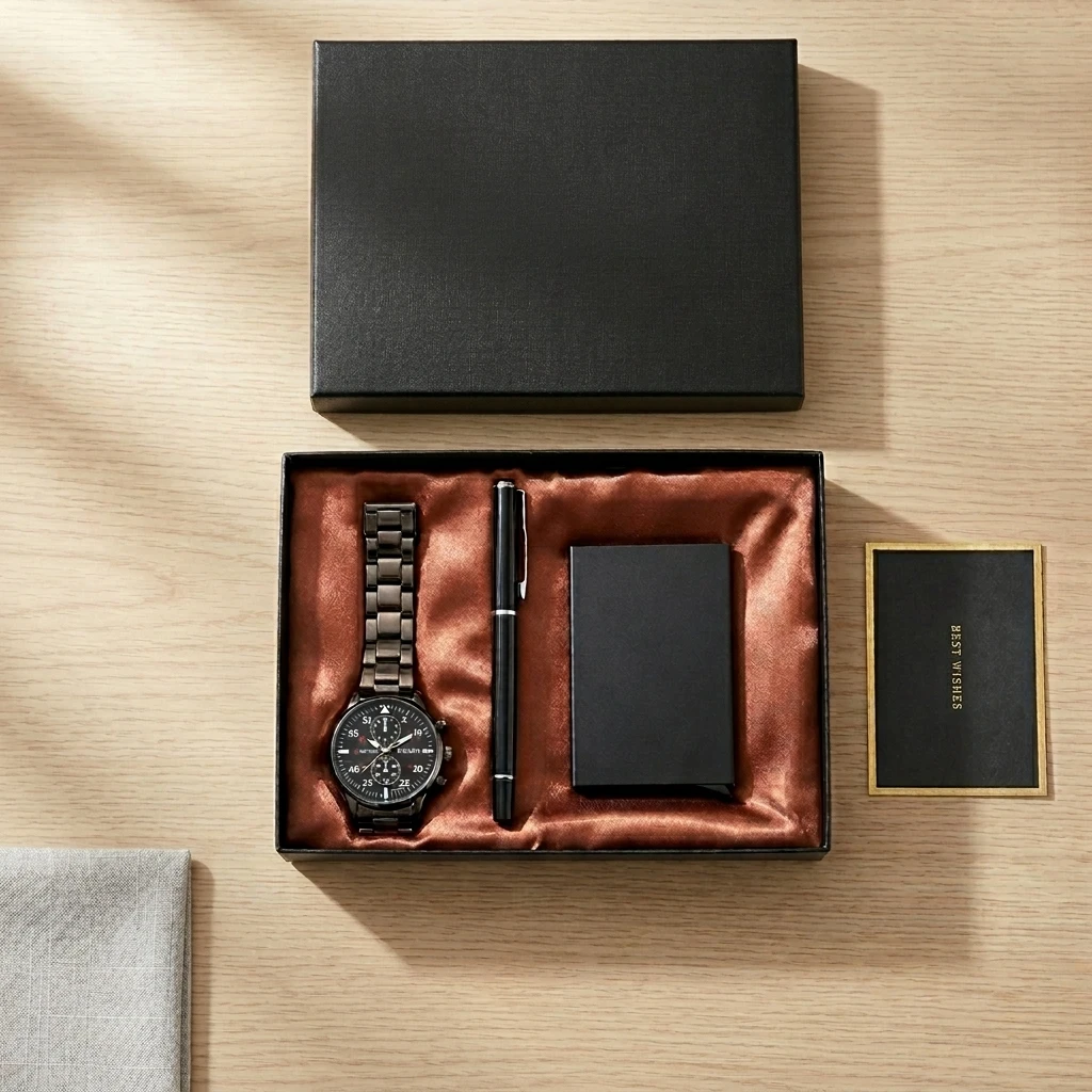 The Gentleman's Set — watch, pen and wallet in premium gift box