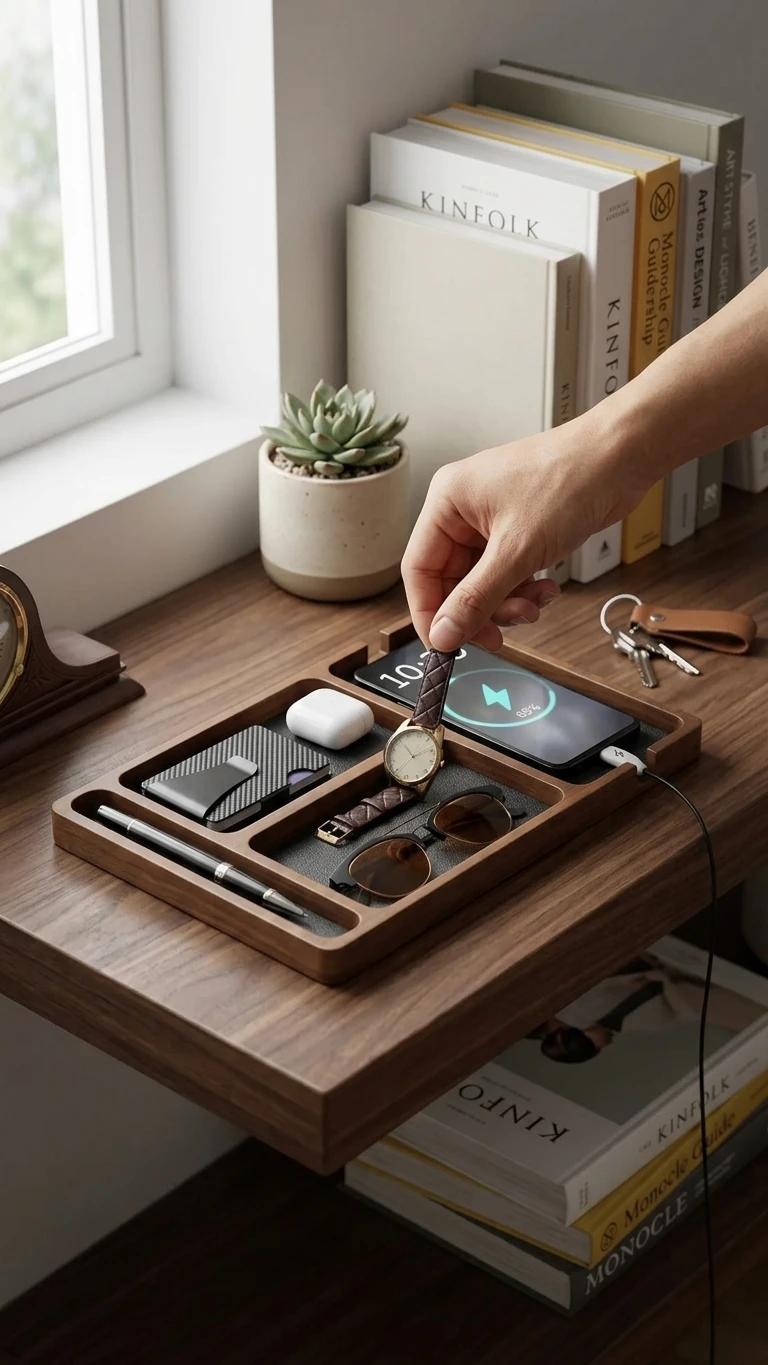 ZeniTray wooden desk organiser lifestyle shot